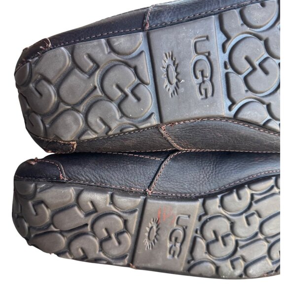 UGG Mens Shearling Lined Leather Slippers Size 9 UK 8 EU 42 - Picture 9 of 13